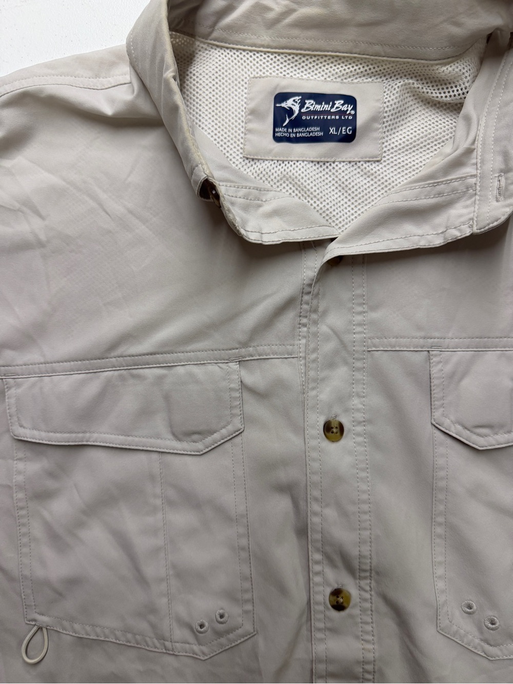 Bimini Bay Outfitters Men’s XL Khaki Vented Long Sleeve Fishing Shirt